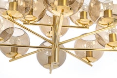 Superbe grand lustre en laiton de style Sciolari, Allemagne, années 1960