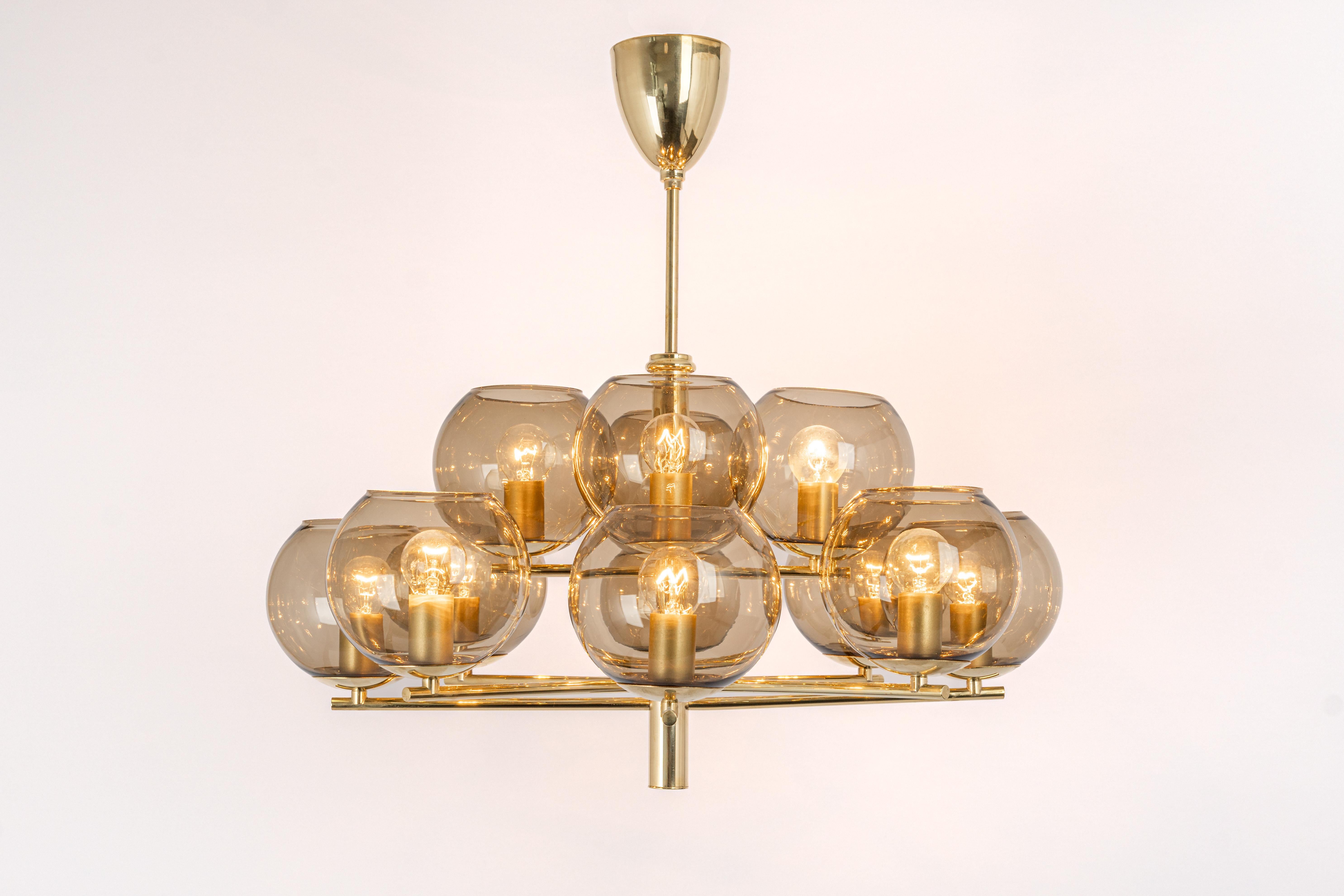 Large Stunning Big Sciolari Style Brass Chandelier, Germany, 1960s In Good Condition For Sale In Aachen, NRW