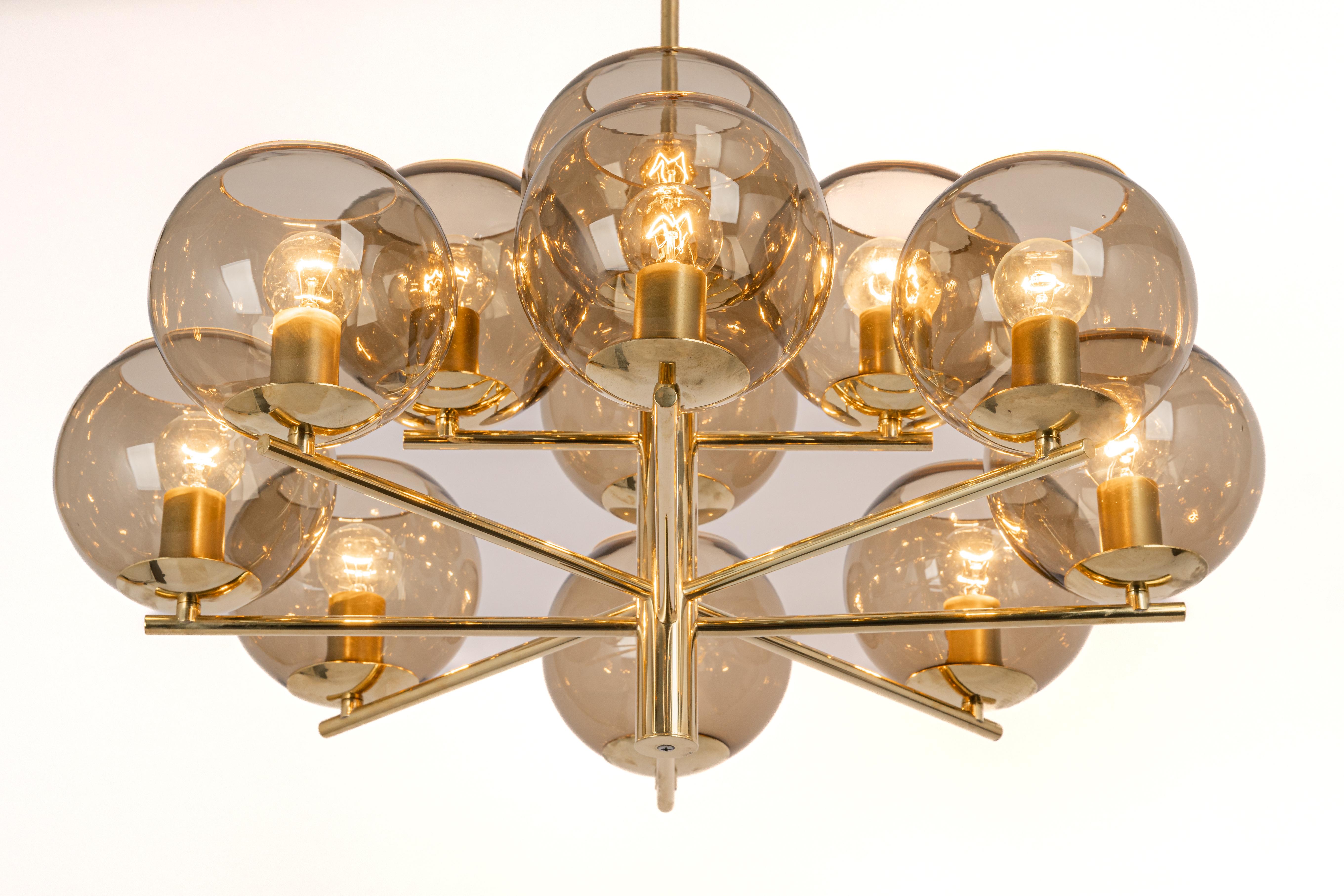 Large Stunning Big Sciolari Style Brass Chandelier, Germany, 1960s For Sale 1