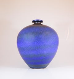 Large, Stunning Blue Stoneware Vase, Berndt Friberg, Gustavsberg - 1966