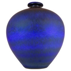 Grand et magnifique vase en grès bleu, Berndt Friberg, Gustavsberg - 1966