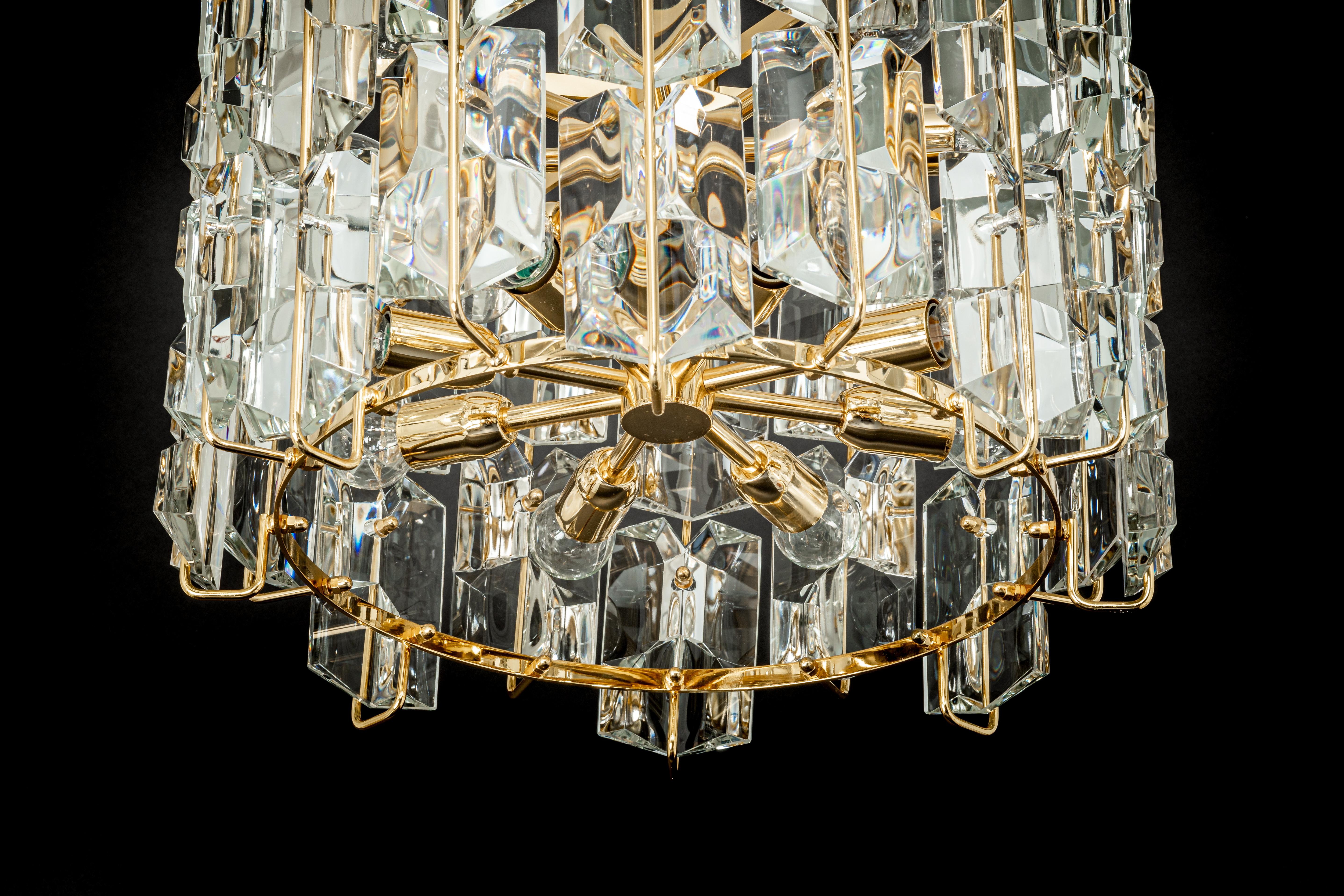 Large Stunning Crystal Glass Chandelier by Ernst Palme, Germany, 1970s For Sale 4