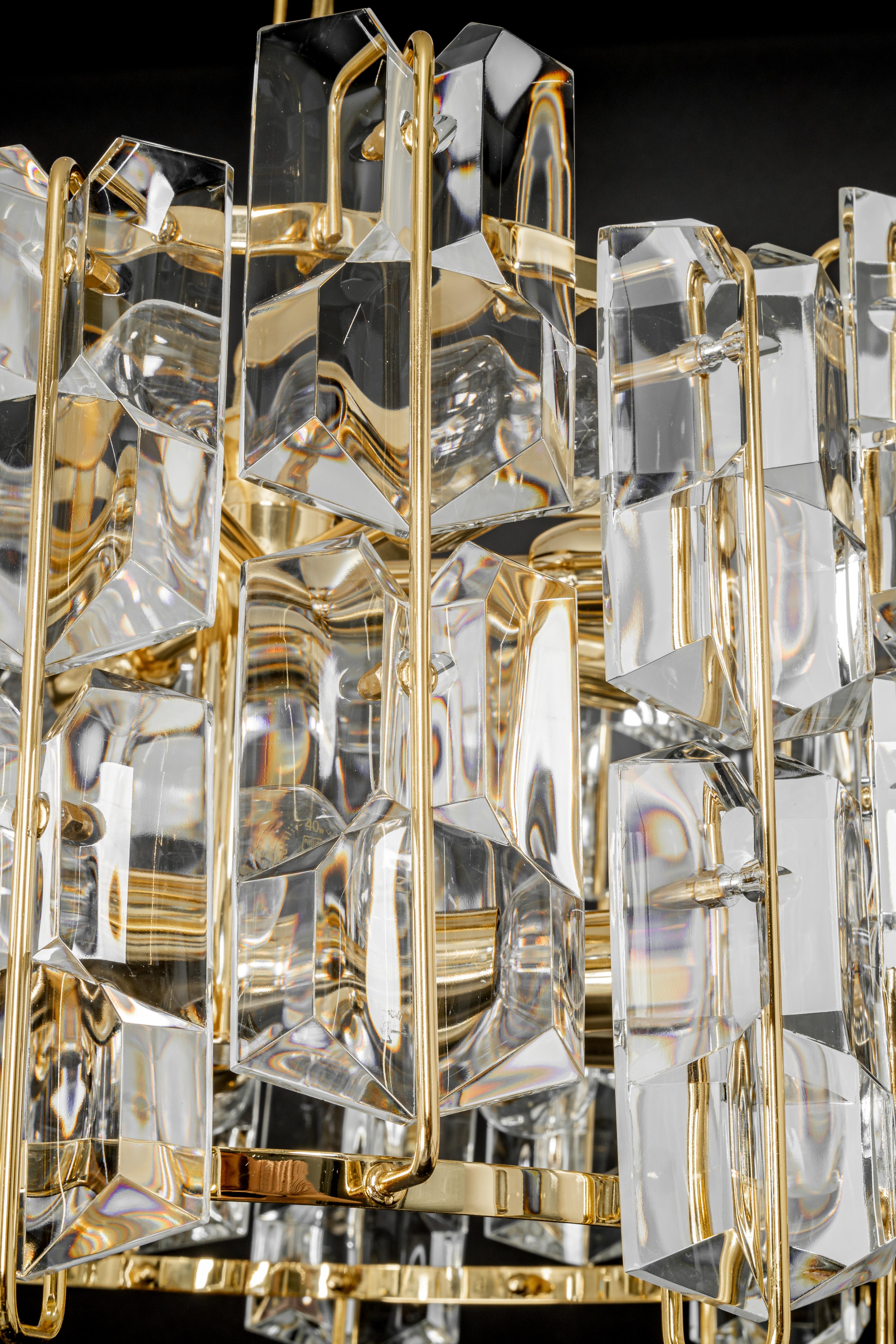 Großer, atemberaubender Kronleuchter aus Kristallglas von Ernst Palme, Deutschland, 1970er Jahre im Angebot 3