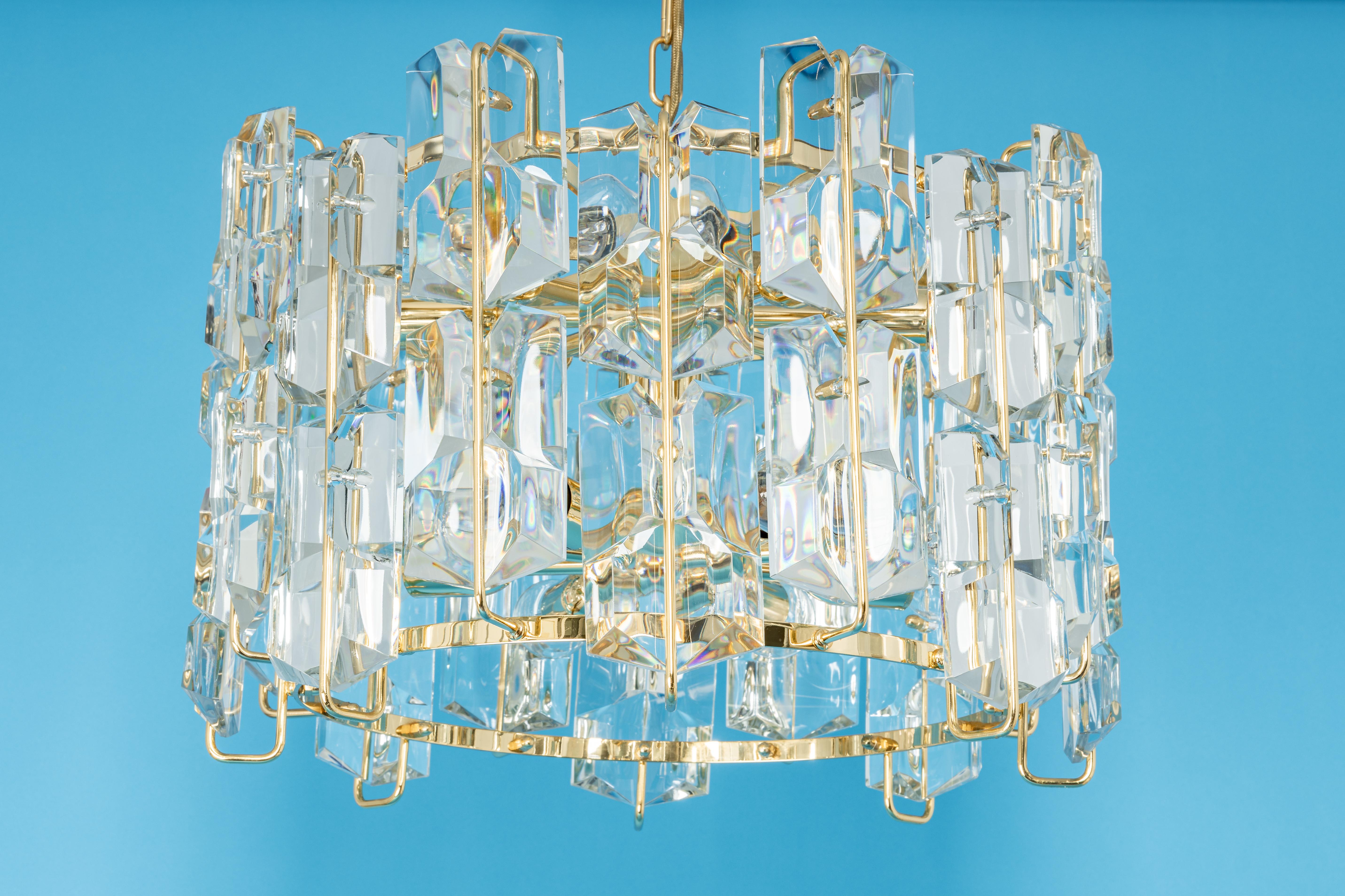 Large Stunning Crystal Glass Chandelier by Ernst Palme, Germany, 1970s For Sale 6