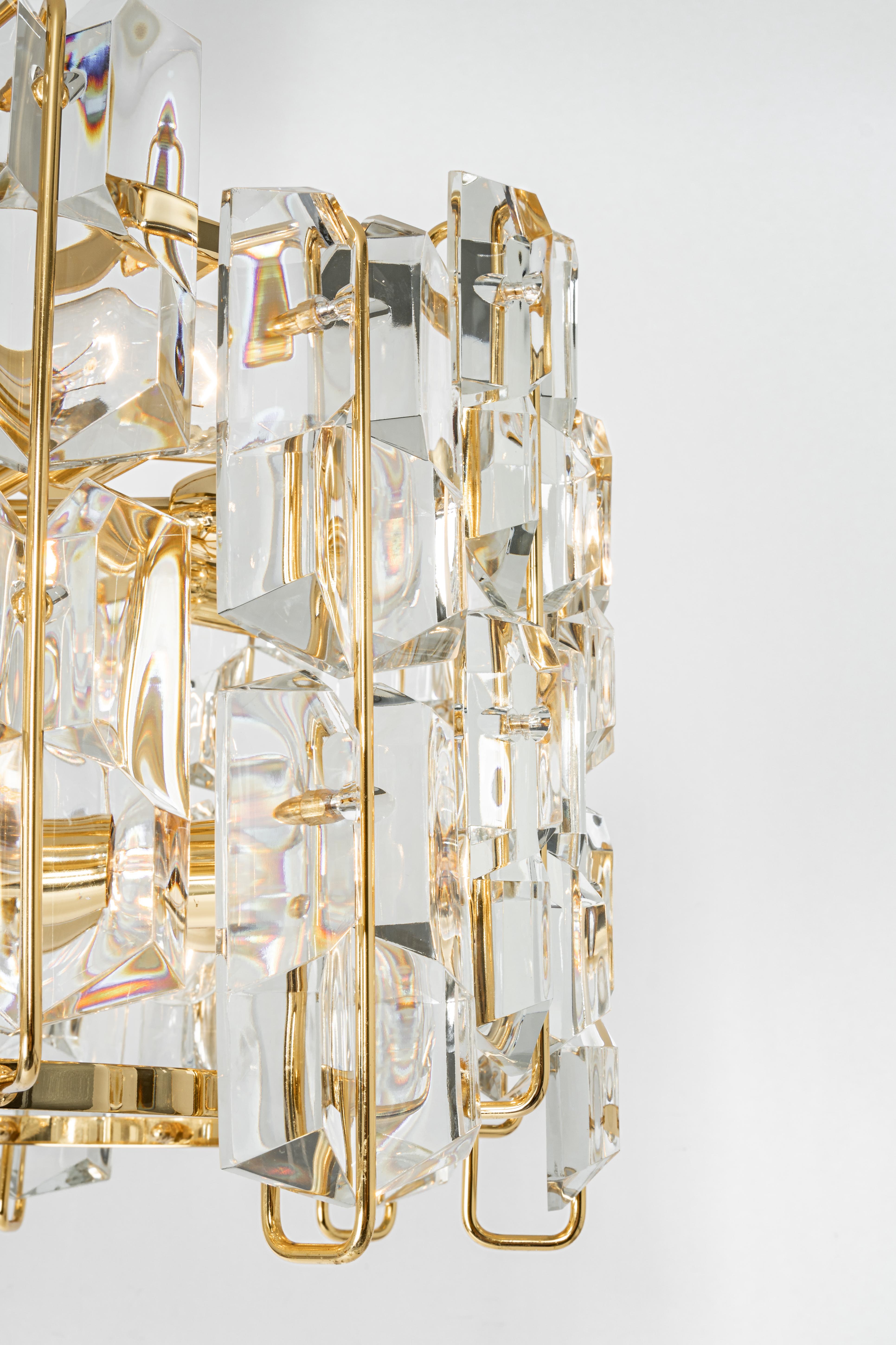 Large Stunning Crystal Glass Chandelier by Ernst Palme, Germany, 1970s For Sale 2