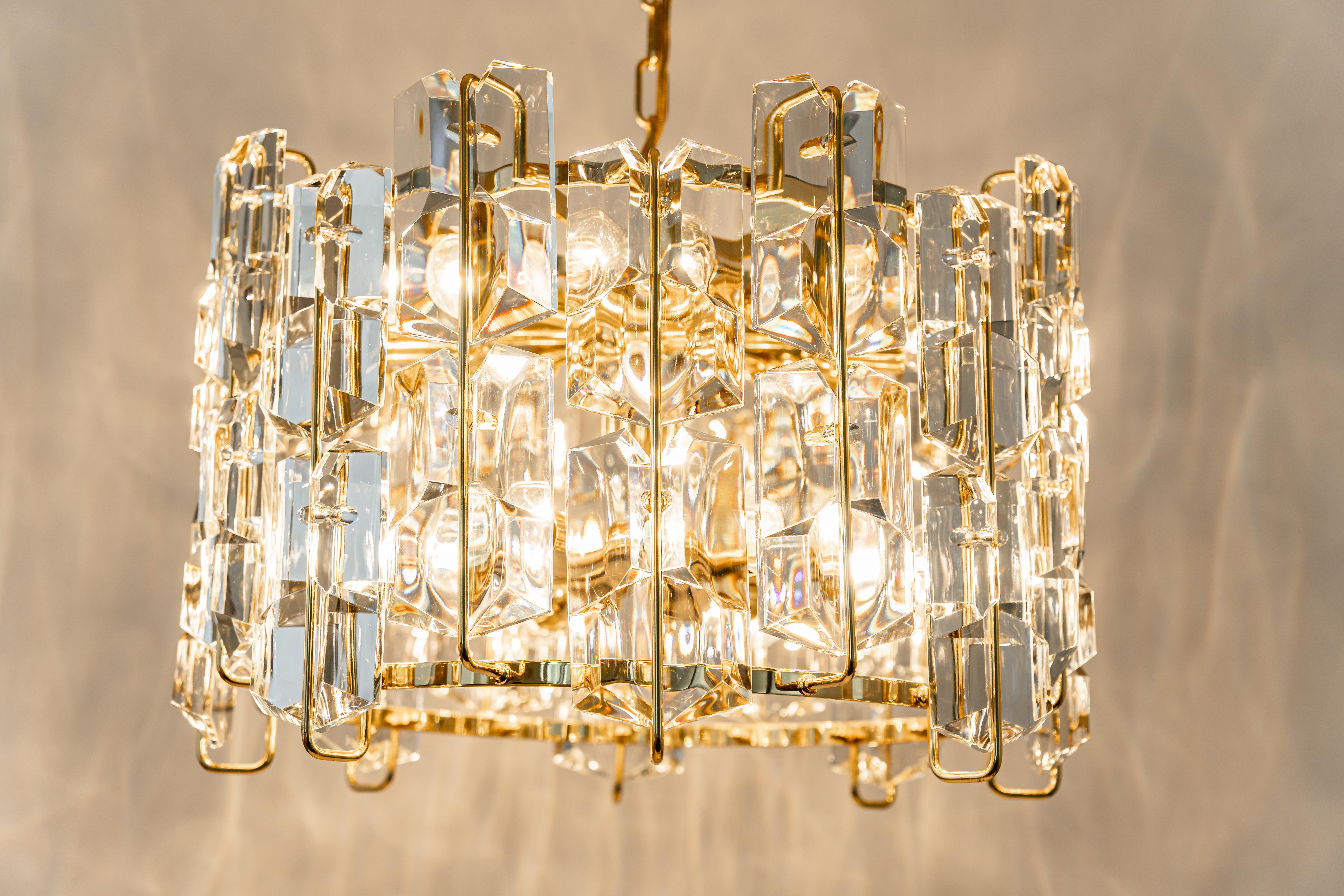 Large Stunning Crystal Glass Chandelier by Ernst Palme, Germany, 1970s For Sale 3