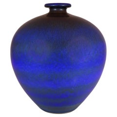 Grand et magnifique vase en grès bleu, Berndt Friberg, Gustavsberg - 1966