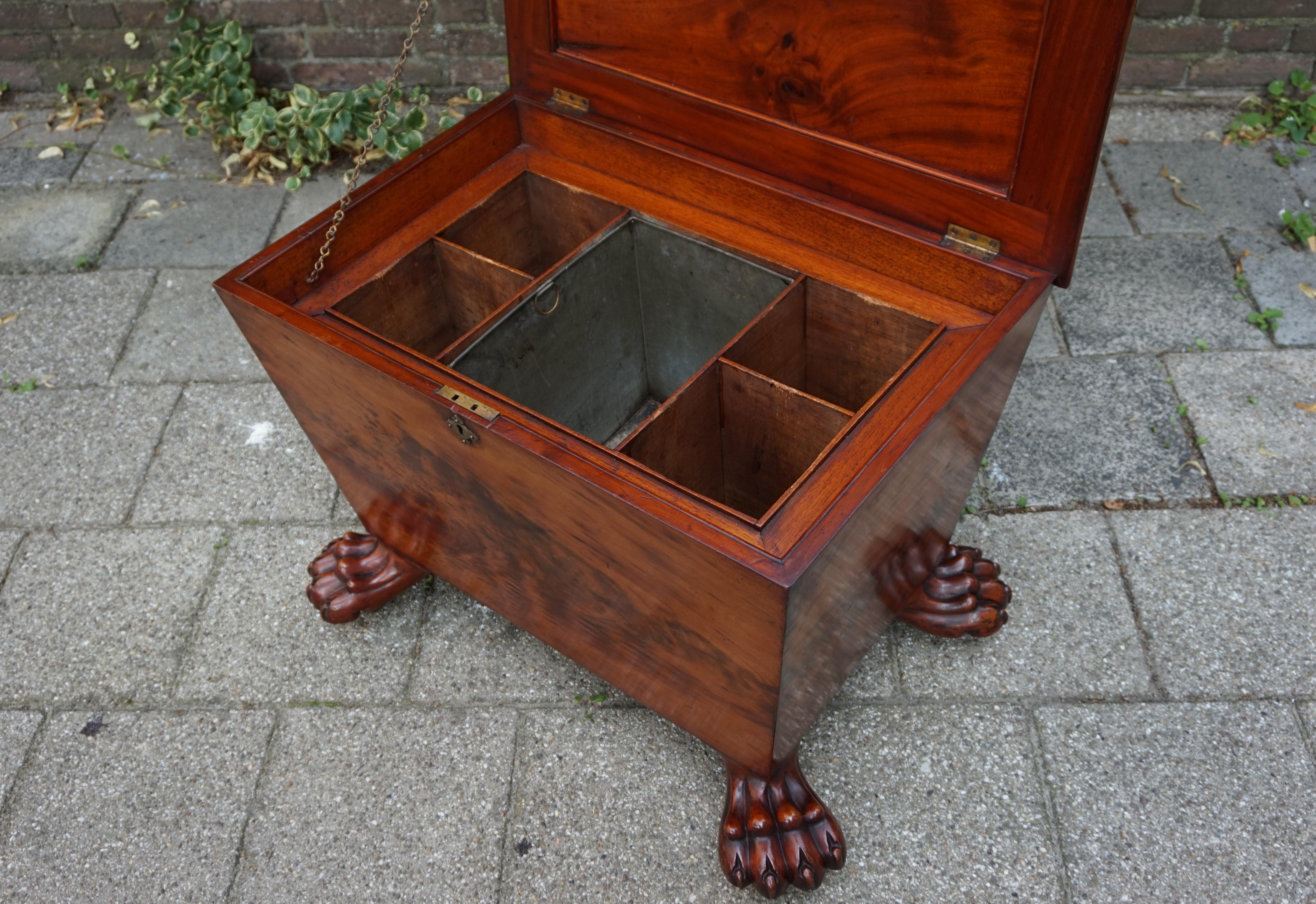 Large & Stunning Early 1800s Regency Sarcophagus Wine Cooler on Original Casters 9