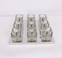 Grand plafonnier en verre étonnant de Peill & Putzler, Allemagne, 1970