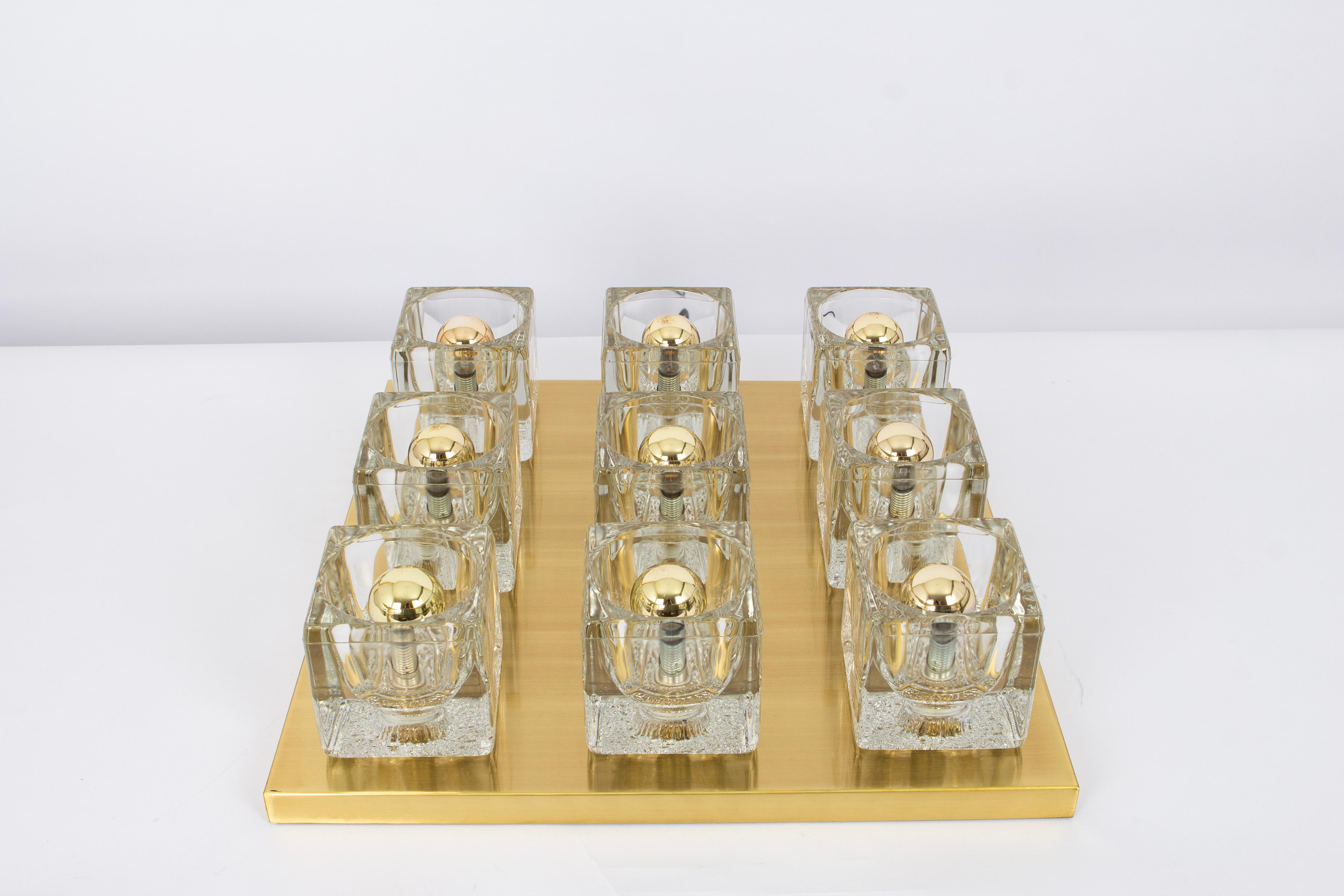 Fin du 20e siècle Grand plafonnier en verre étonnant de Peill & Putzler, Allemagne, 1970 en vente