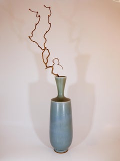 Large, Stunning Gray / Blue Stoneware Vase, Berndt Friberg, Gustavsberg - 1971
