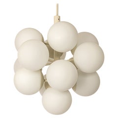 Large Stunning Kaiser Sputnik Glass Globes Chandelier, Germany, 1970s