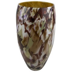 Large Stunning Multi-Colored Hand Blown Murano Art Glass Vase