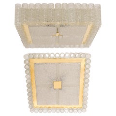 Large Stunning Murano Glass Flushmount by Doria, Germany, 1960s