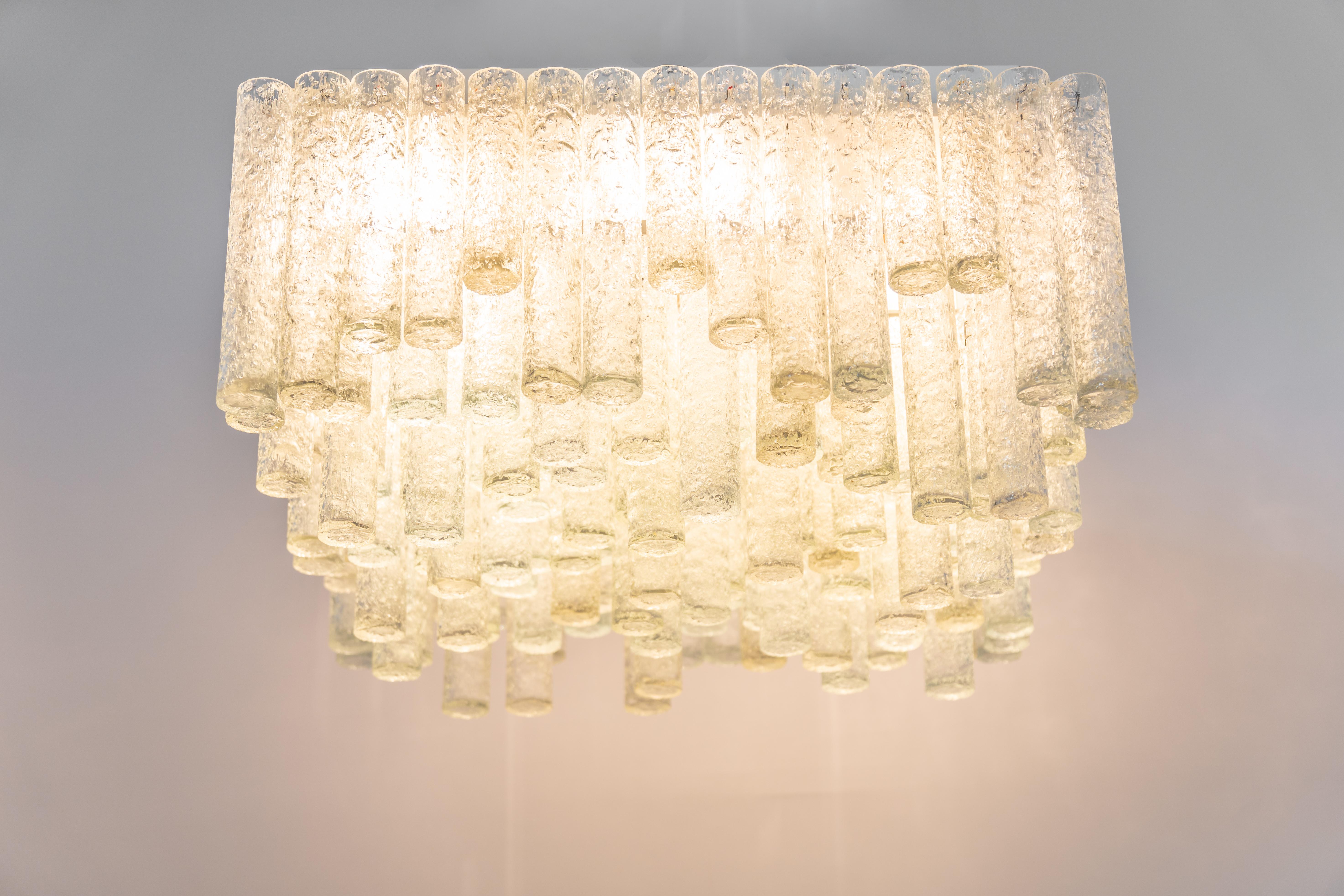 1 of 2 Grande e stupefacente lampada da incasso in vetro di Murano di Doria, Germania, anni '60 in vendita 2