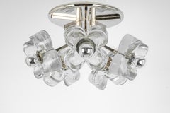 Large Stunning Sische Sputnik Glasses Flush Mount, Germany, 1970s