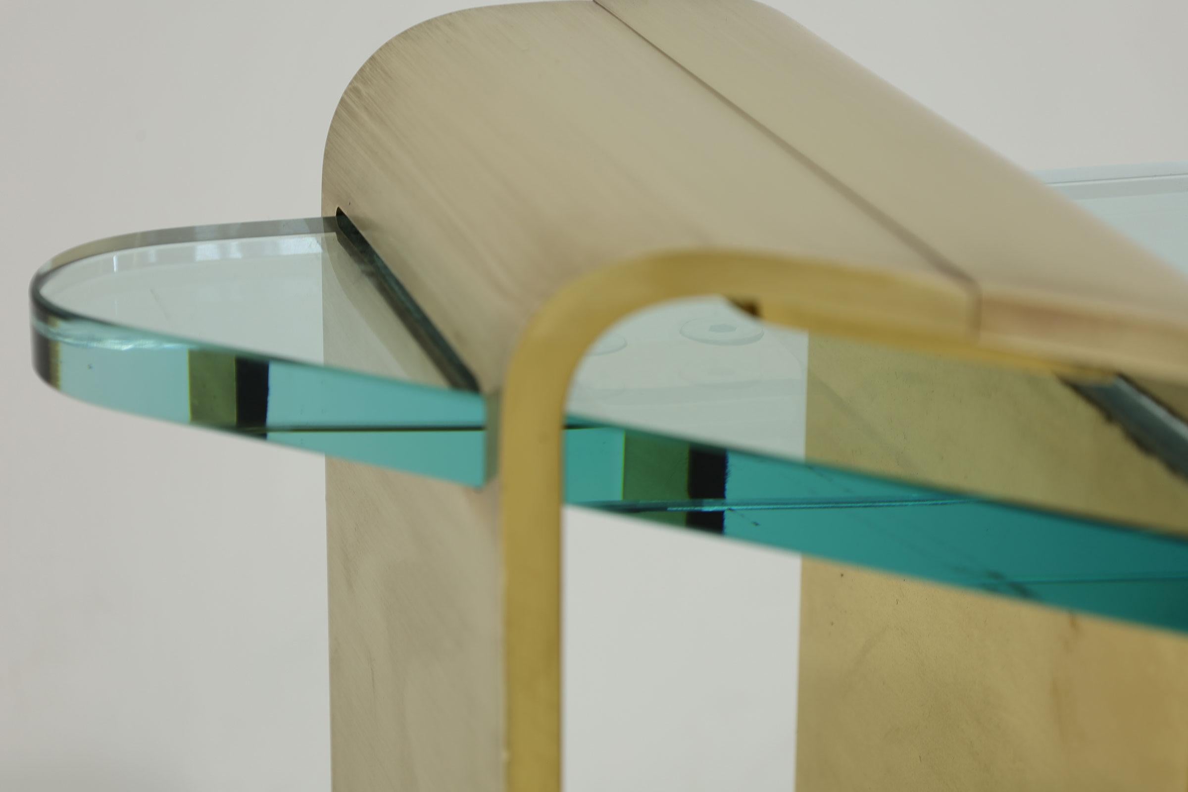 Grande table à cocktail en laiton massif de Lorin Marsh, 1970 en vente 3
