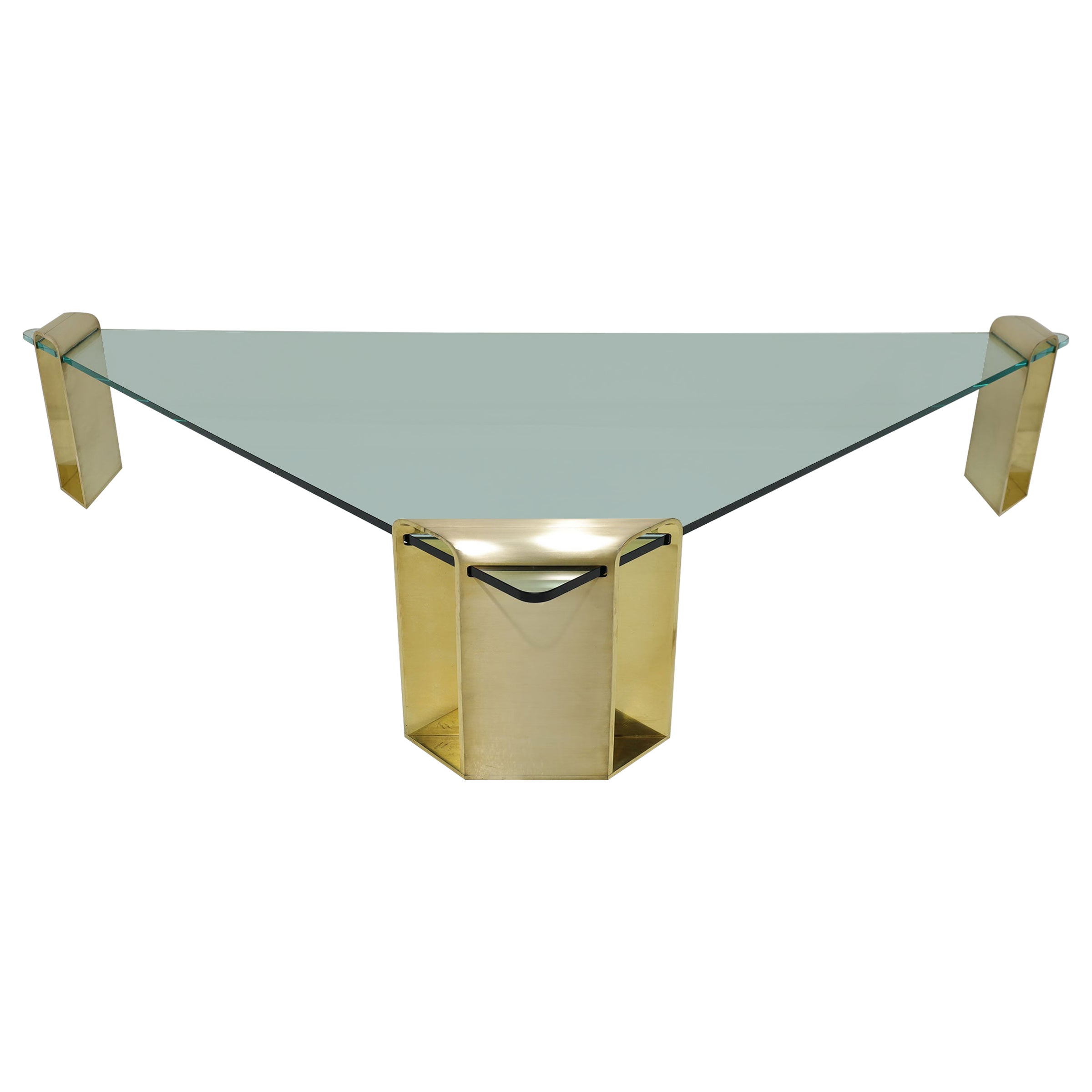 Large Stunning Solid Brass Cocktail Table by Lorin Marsh, 1970s