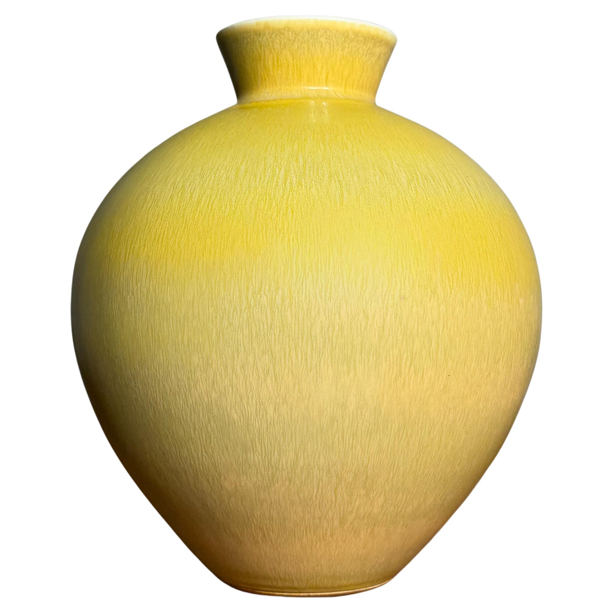 Grande vaso in gres giallo, Berndt Friberg, Gustavsberg - 1968 in vendita
