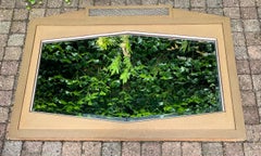 Large and Stylish Art Deco Handcrafted Wooden and Beveled Wall Mirror