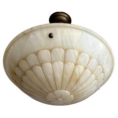 Large & Stylish Design White Veins Art Deco Alabaster Pendant Light / Chandelier