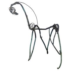 Large stylized bRUTALIST Abstract copper Horse sculpture, indoor / outdoor