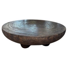 Large Suar Wood Table Espresso Finish, Modern Organic