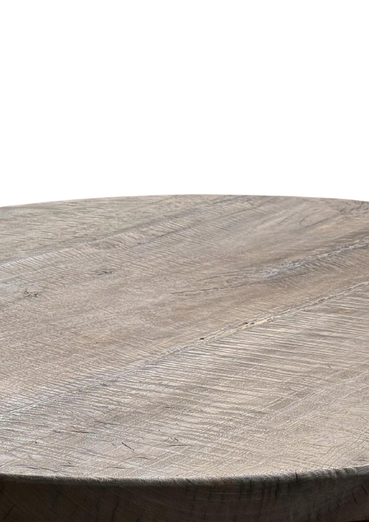 Large Suar Wood Table Hand-Hewn Detailing Espresso Finish, Modern Organic In New Condition For Sale In Jimbaran, Bali