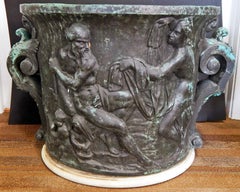 Large, Substantial Bronze Urn with Mythological Figures in Bas Relief