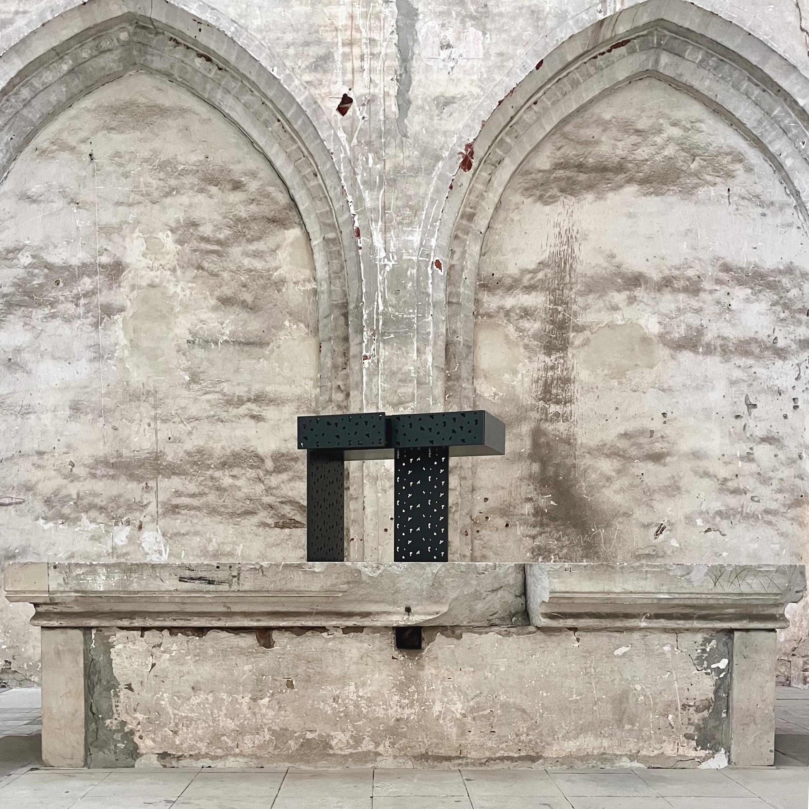 Polacco Scrivania Consolle W(hole) Ecru sottile di Majbele in vendita