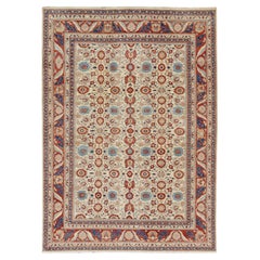 Grande Sultanabad Rugs in avorio con blu cielo e rosso mattone 17'4 x 24'3