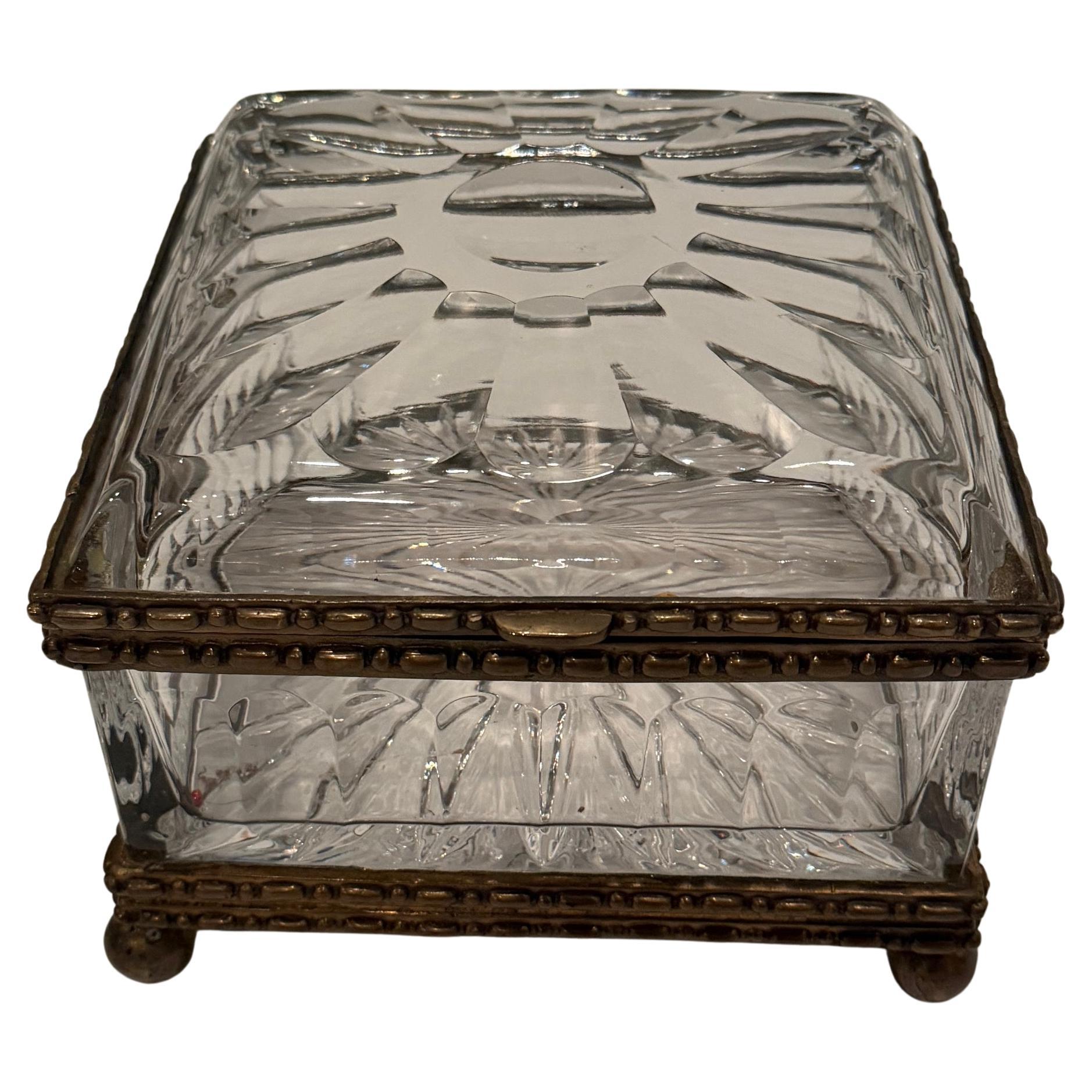 Large Sumptuous Baccarat Style Cut Crystal Box