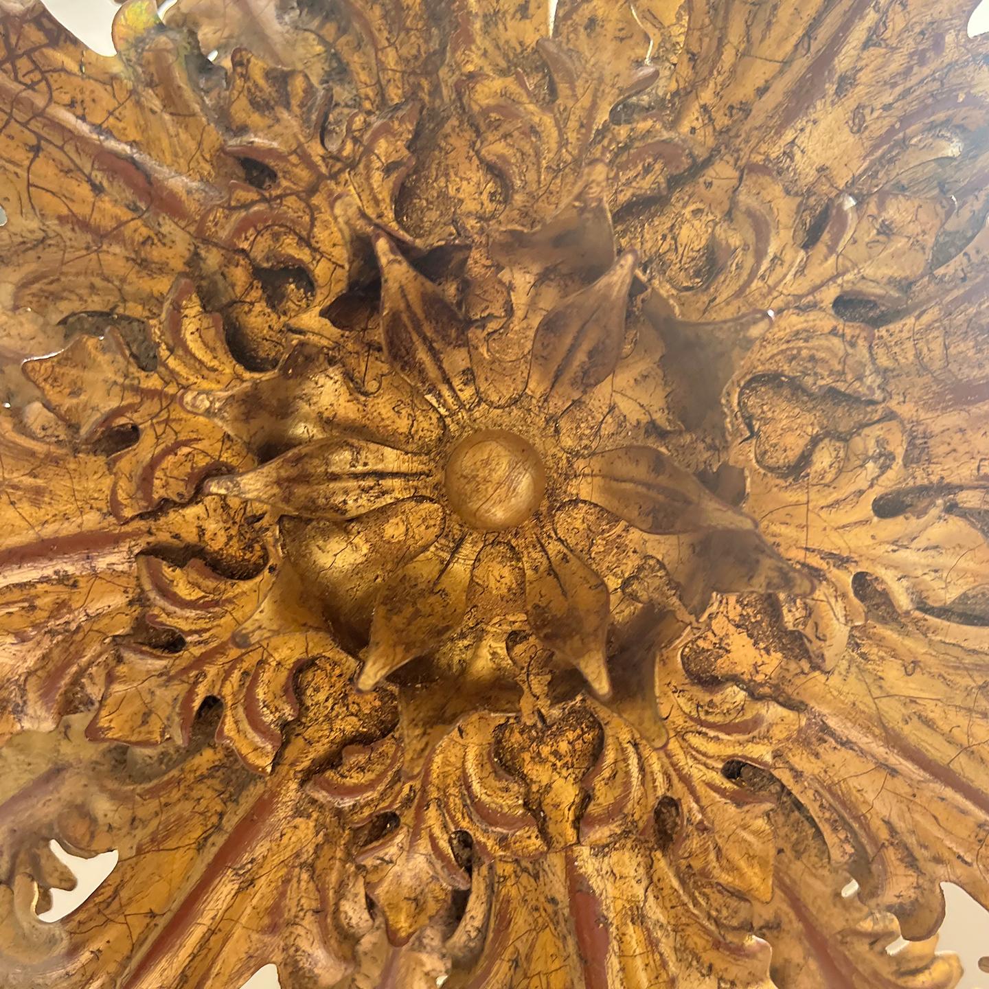 Large Sunburst Light Fixture In Good Condition For Sale In New York, NY