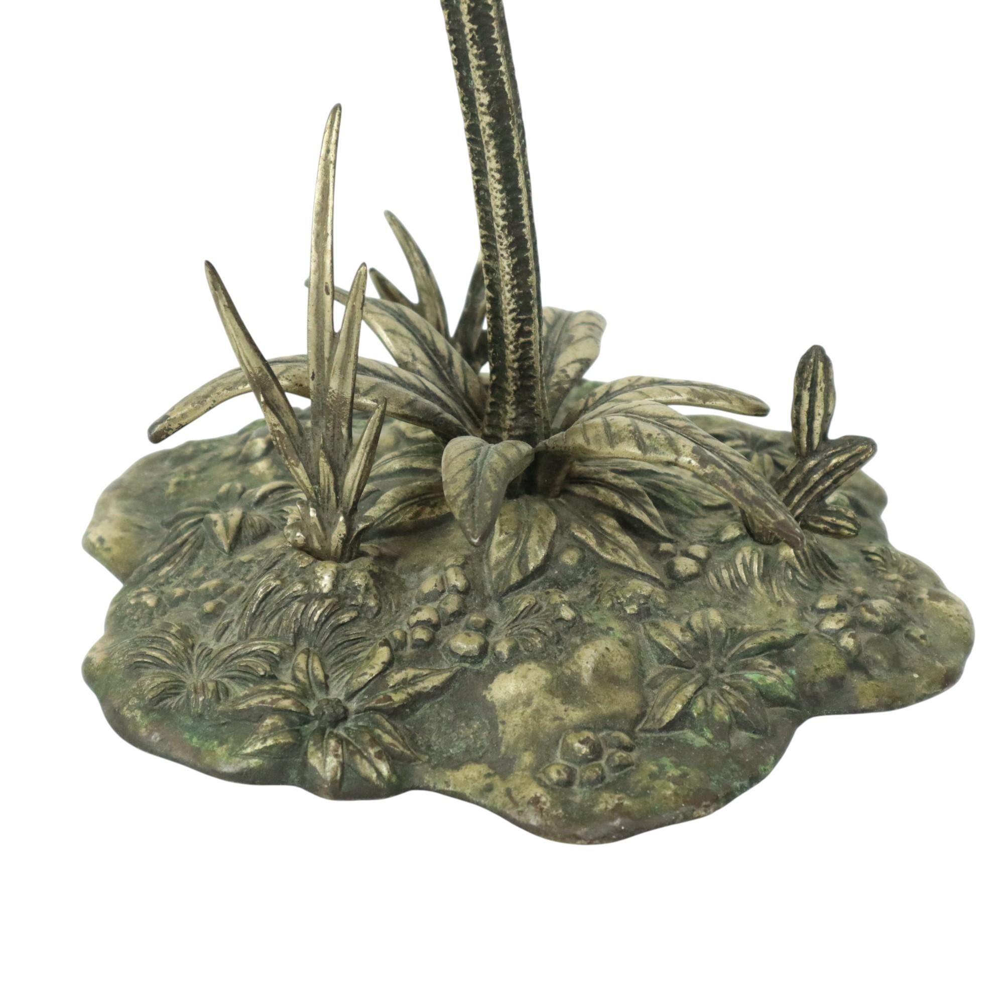 Posacenere girasole grande in bronzo placcato argento S. Agudo 62 cm in vendita 2