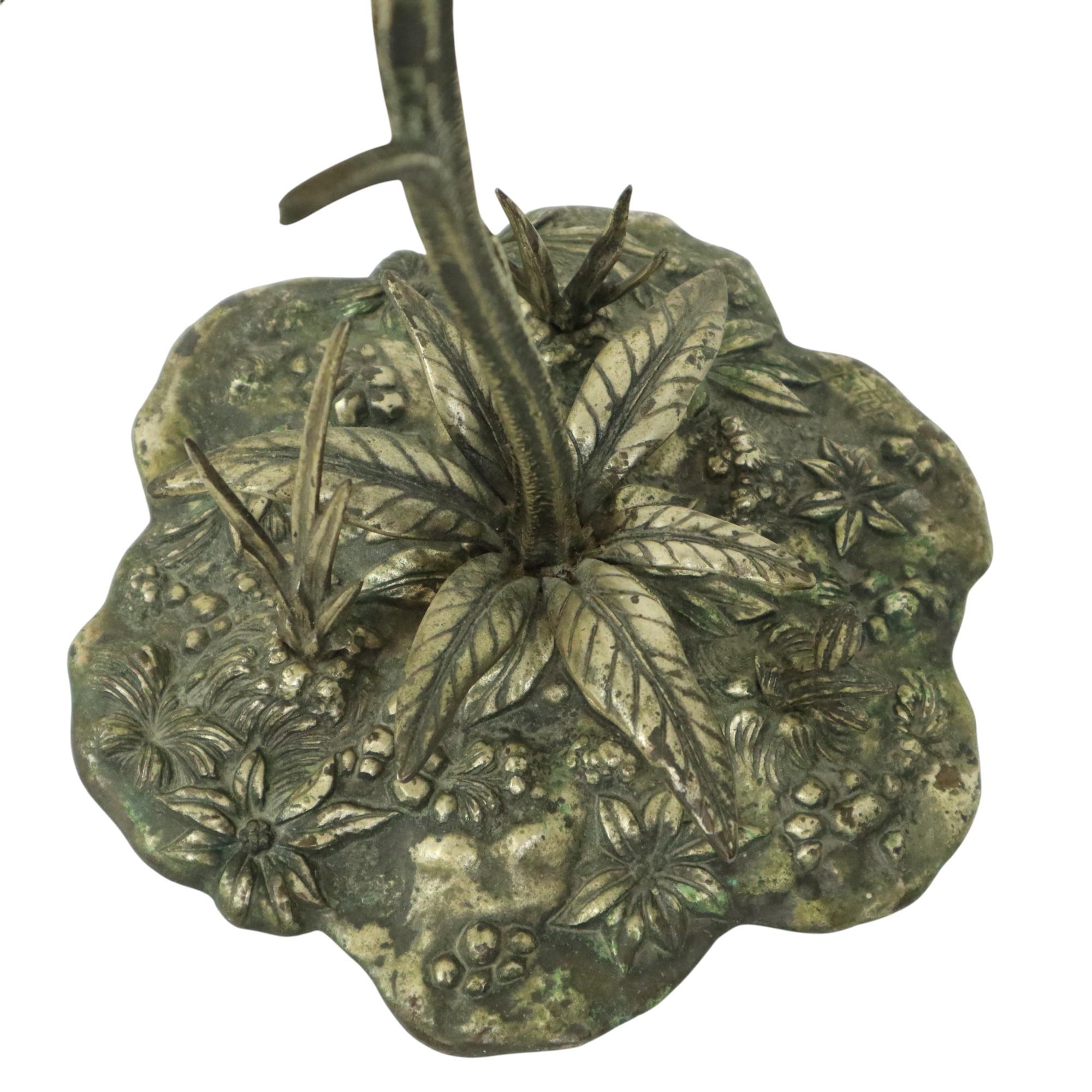 Posacenere girasole grande in bronzo placcato argento S. Agudo 62 cm in vendita 3