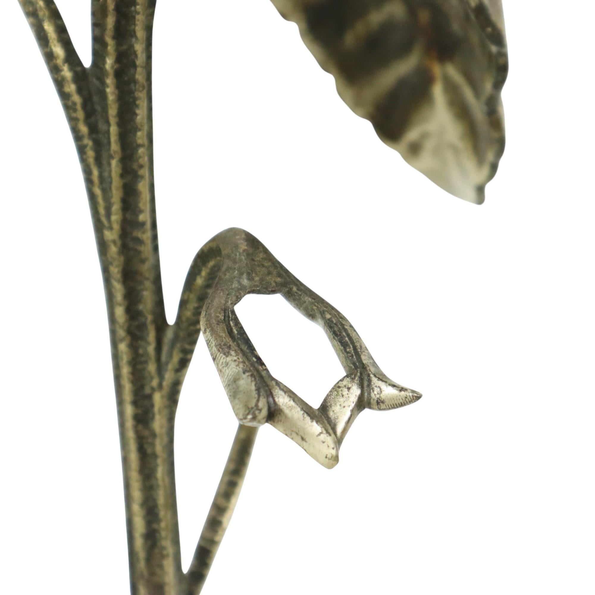 Posacenere girasole grande in bronzo placcato argento S. Agudo 62 cm in vendita 5