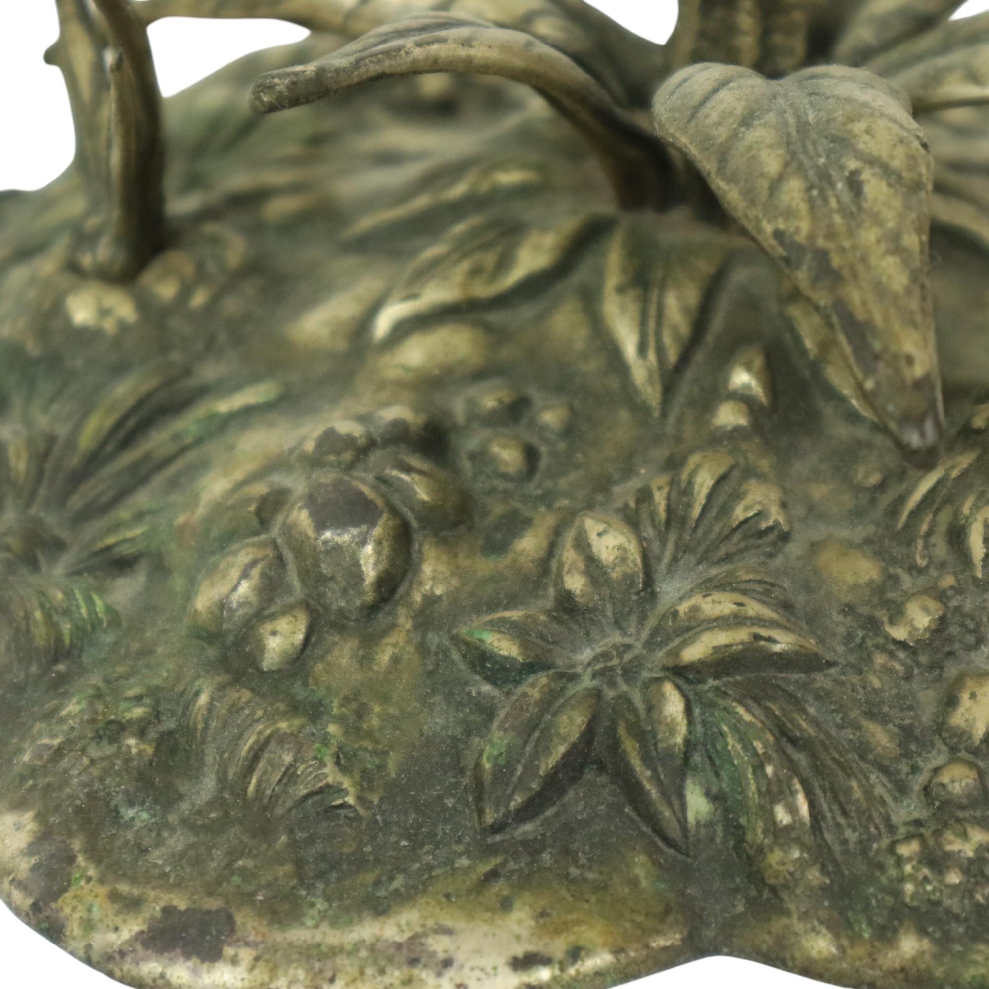 Posacenere girasole grande in bronzo placcato argento S. Agudo 62 cm in vendita 8