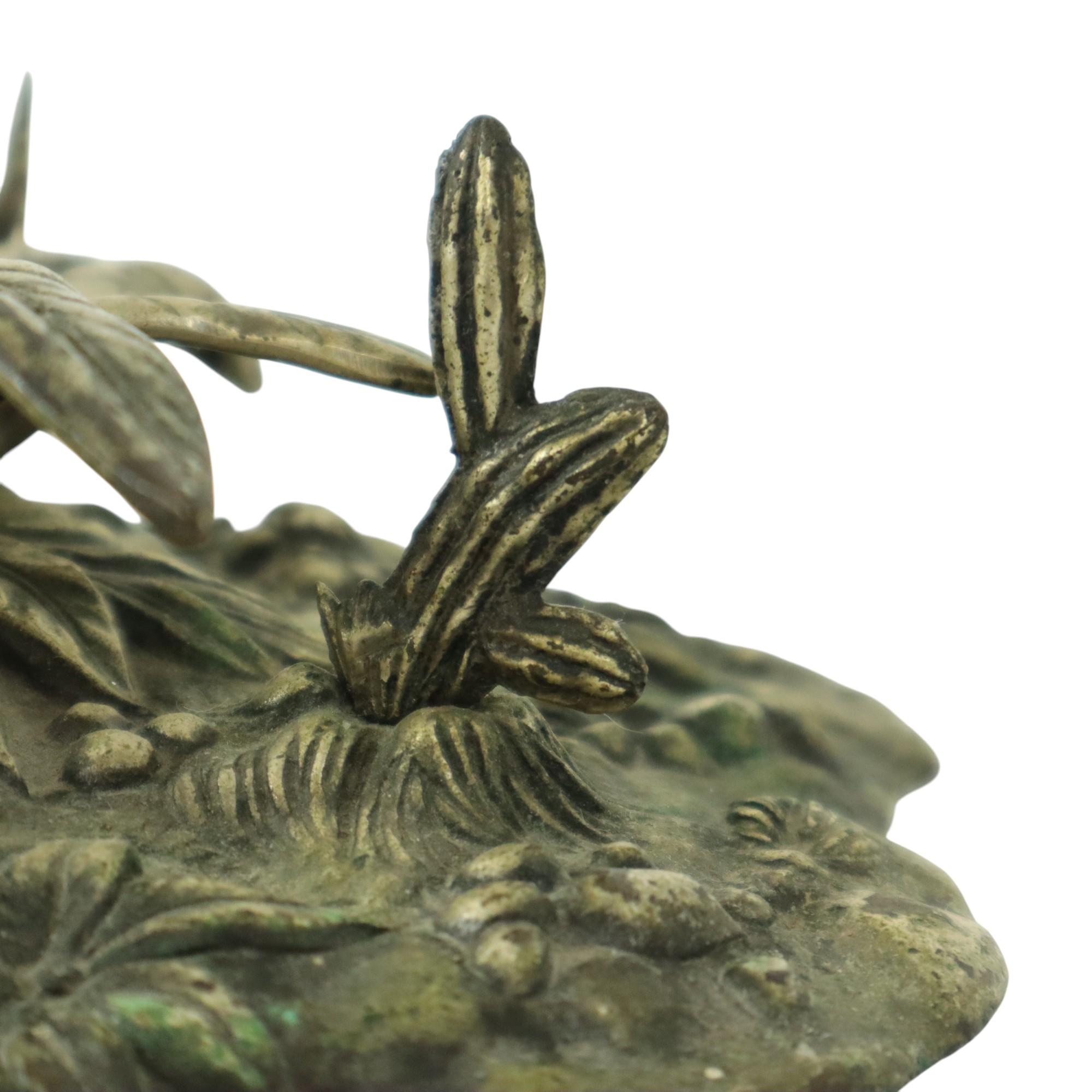 Posacenere girasole grande in bronzo placcato argento S. Agudo 62 cm in vendita 9