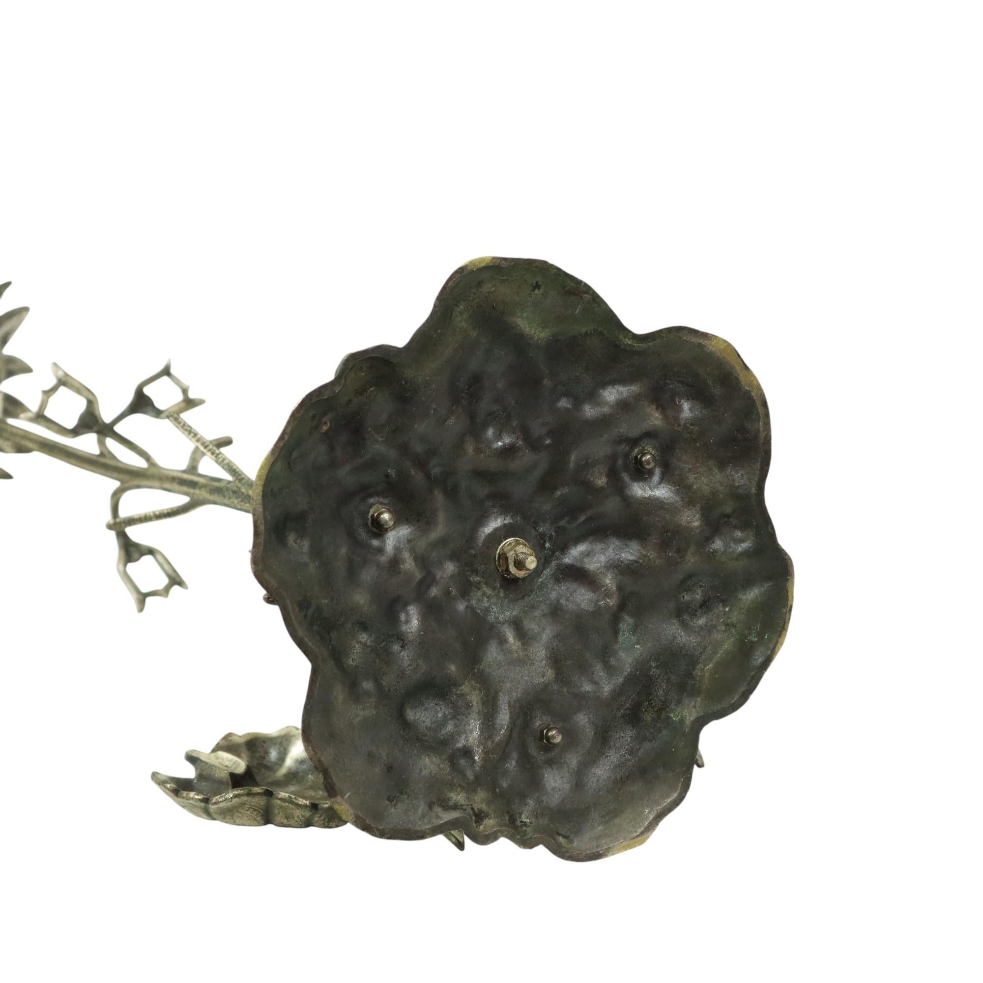 Posacenere girasole grande in bronzo placcato argento S. Agudo 62 cm in vendita 10