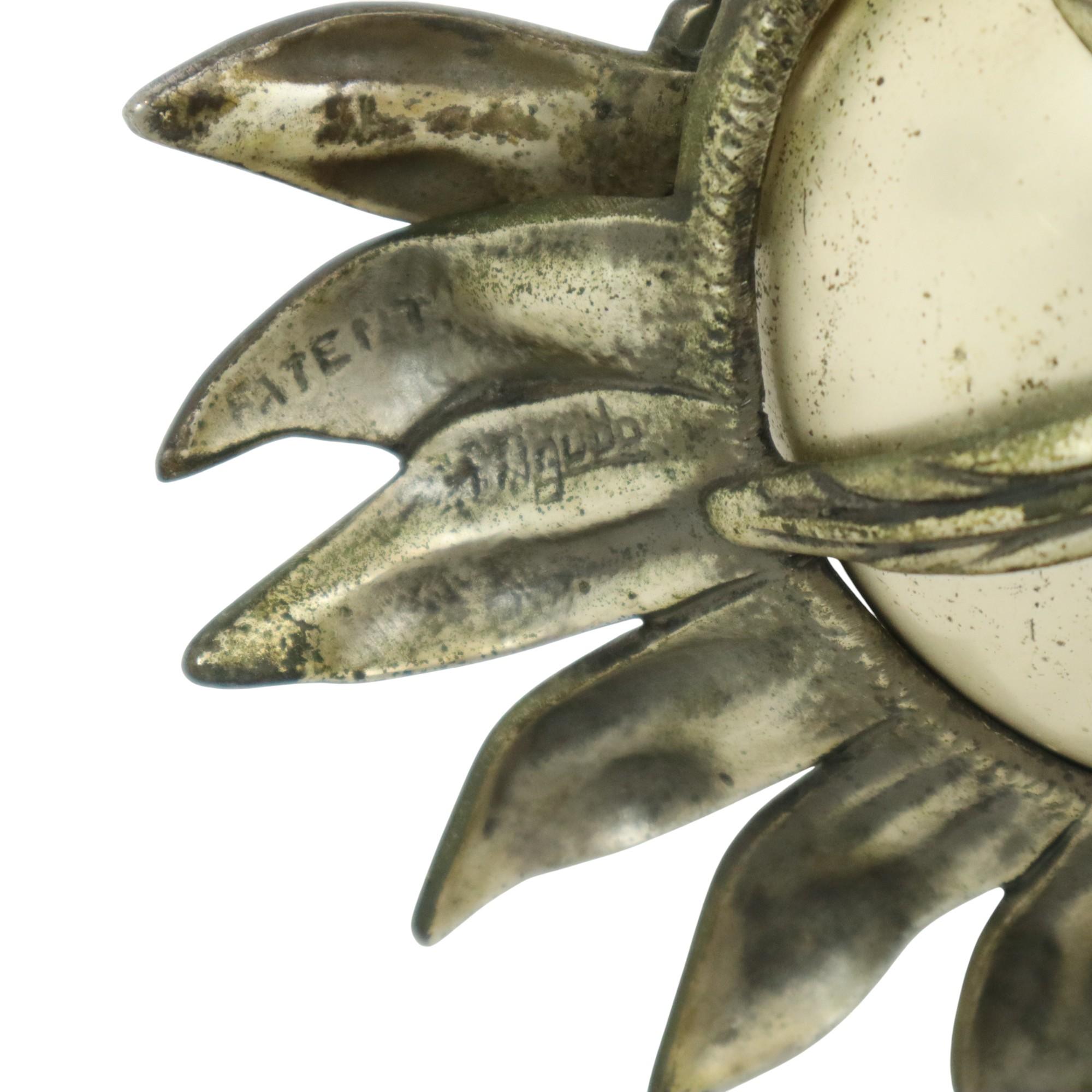 Posacenere girasole grande in bronzo placcato argento S. Agudo 62 cm in vendita 12