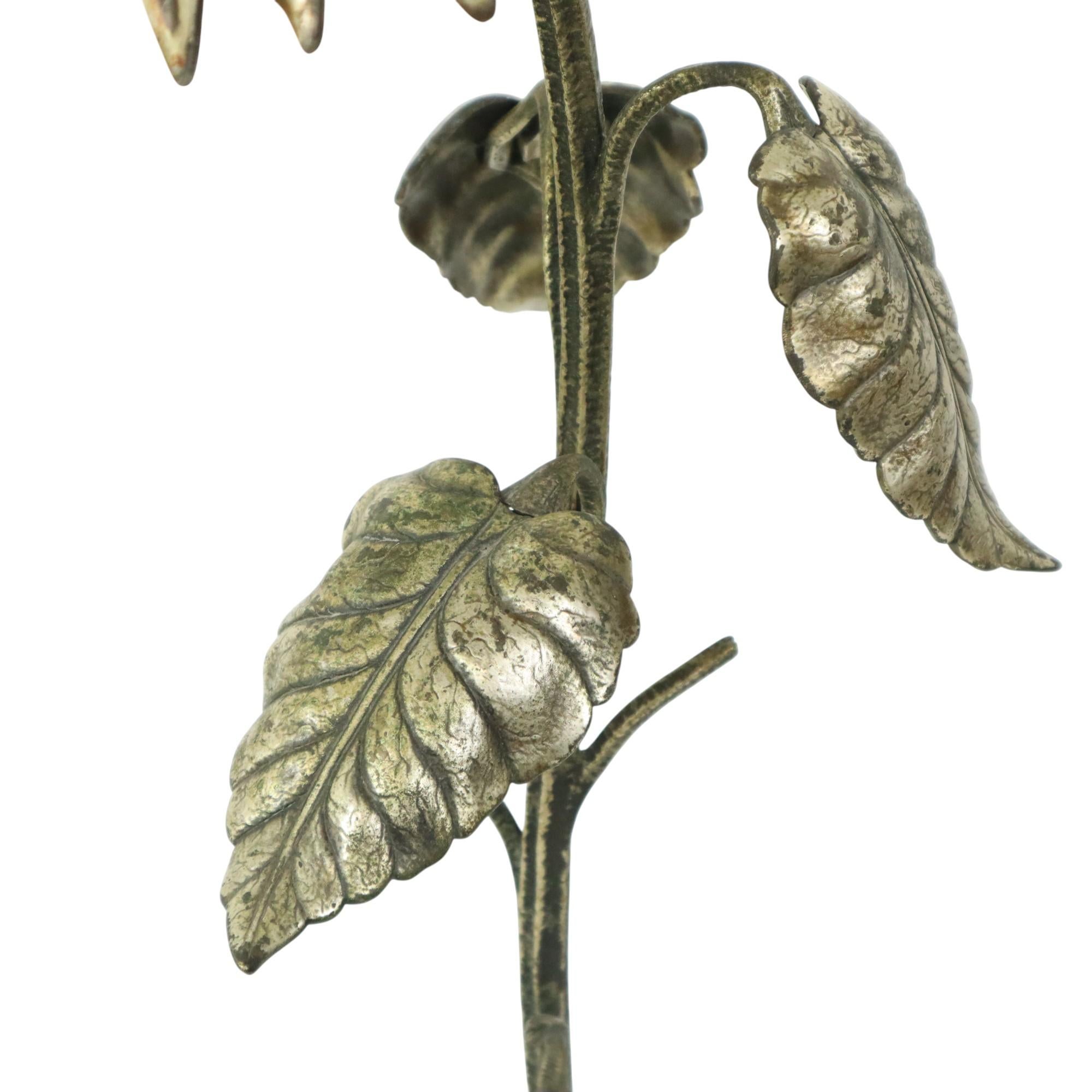 Posacenere girasole grande in bronzo placcato argento S. Agudo 62 cm in vendita 1