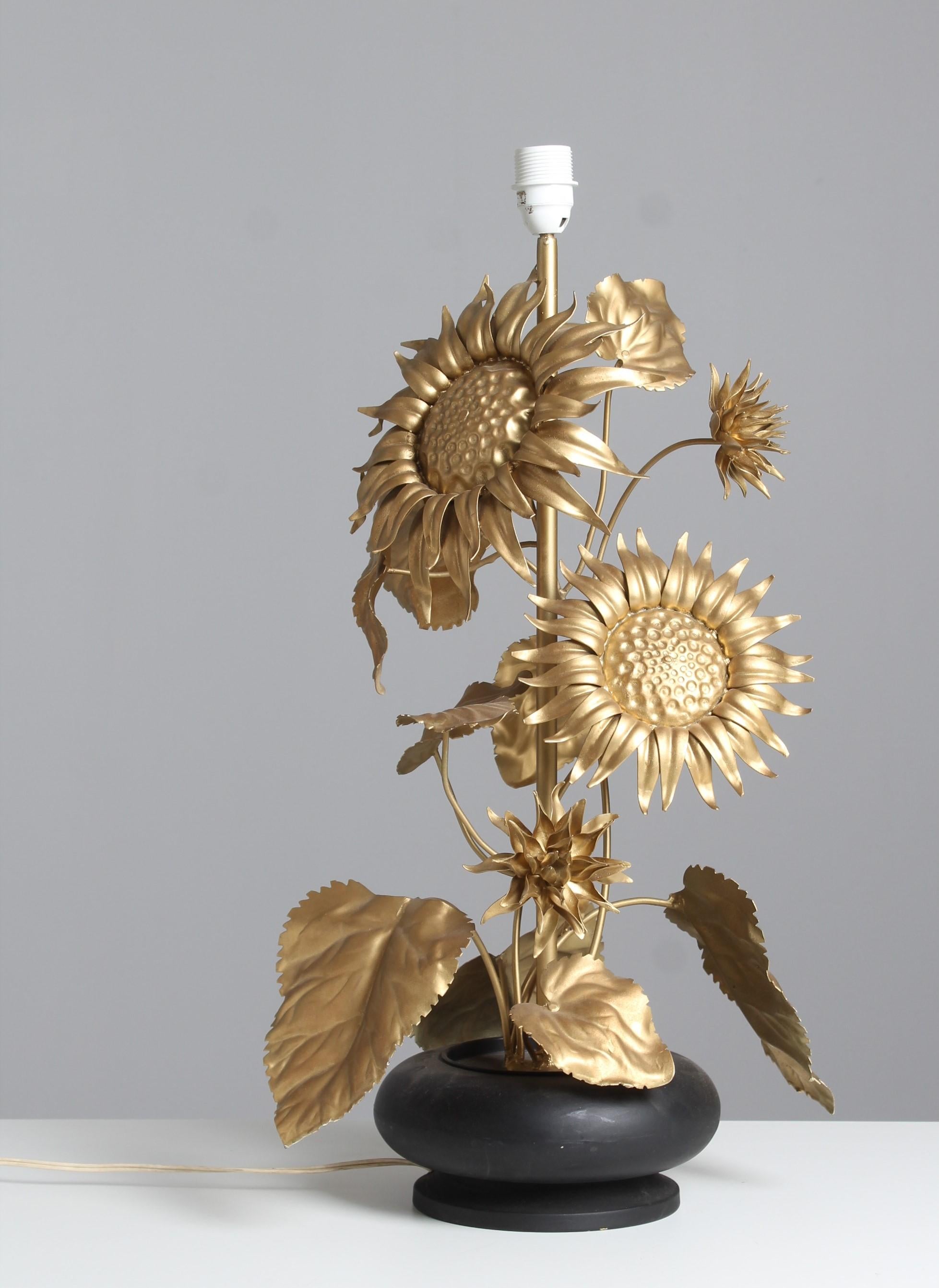 Große Sonnenblumen-Tischlampe, 1980er-Jahre im Angebot 2