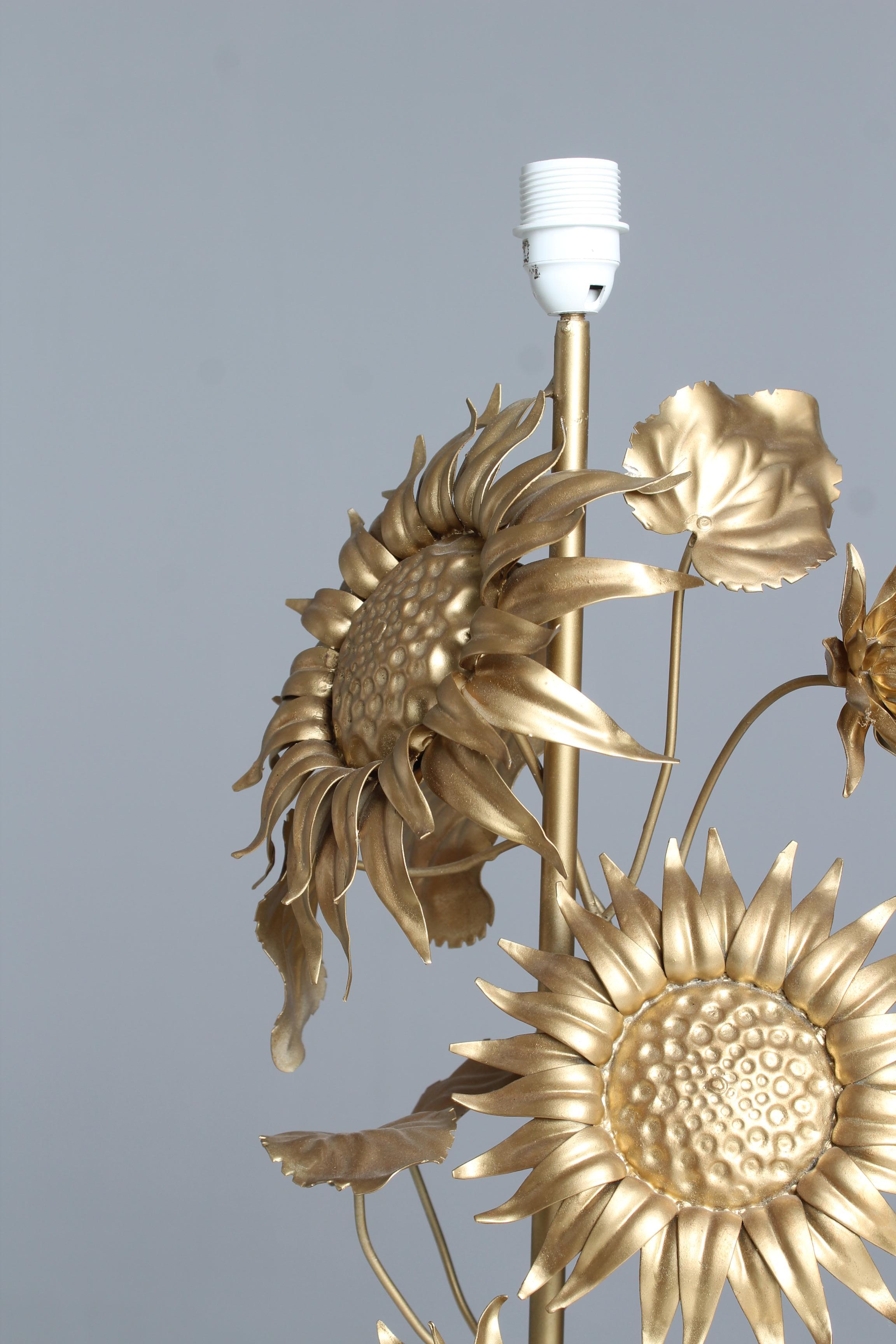 Große Sonnenblumen-Tischlampe, 1980er-Jahre im Angebot 3