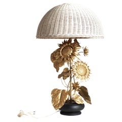 Used Large Sunflower Table Lamp, 1980s