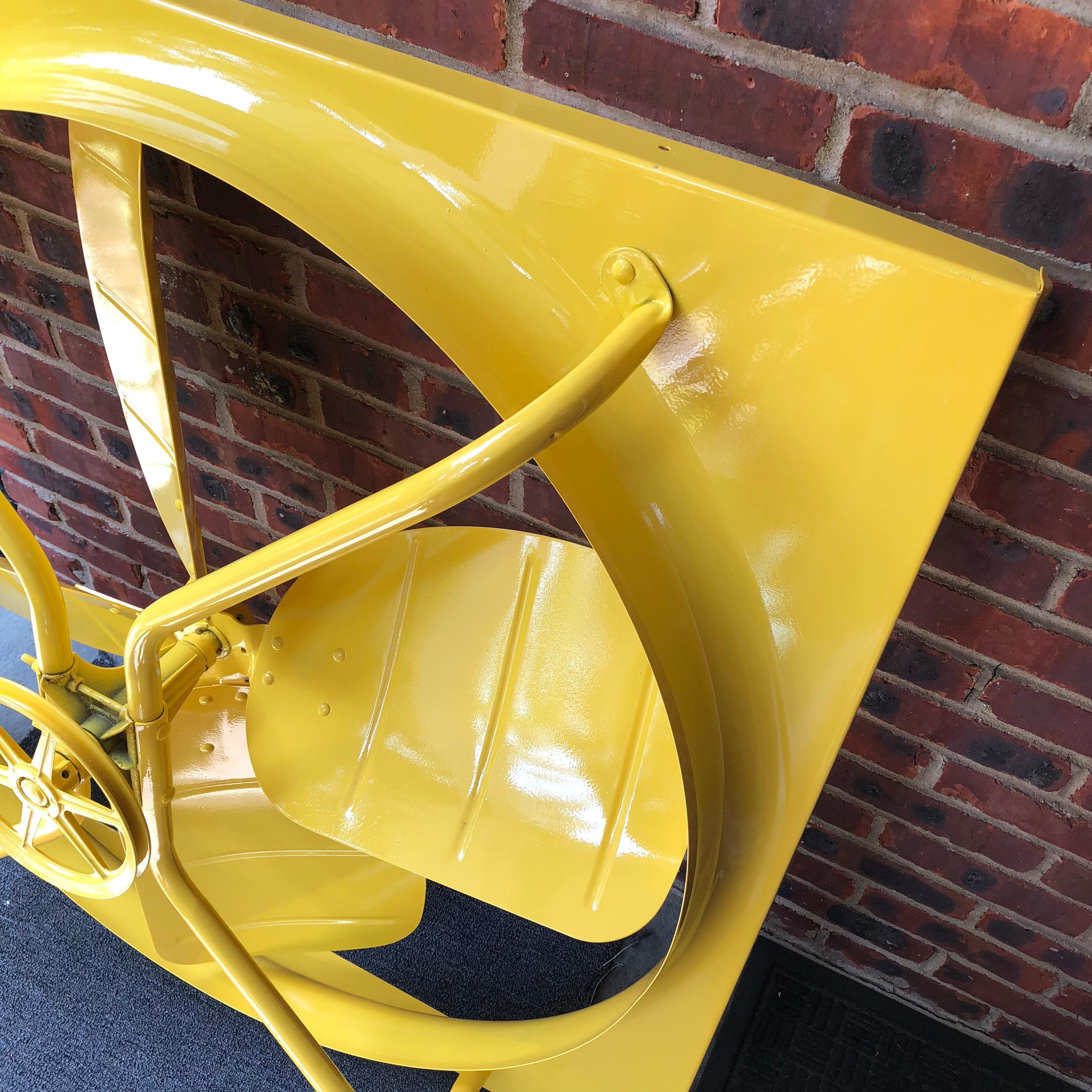 Large Sunshine Yellow Powder-Coated Industrial Fan For Sale 3