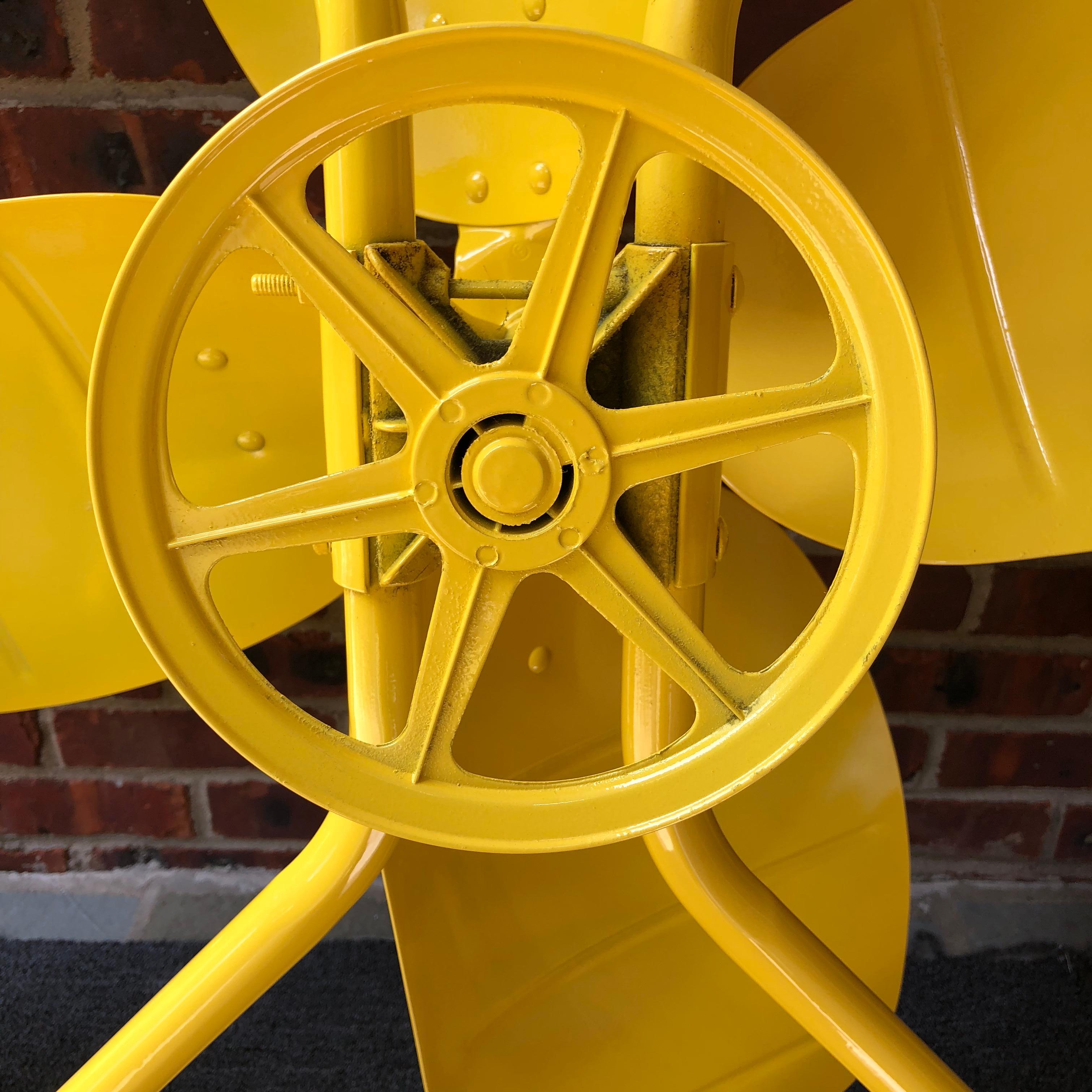 Large Sunshine Yellow Powder-Coated Industrial Fan For Sale 7