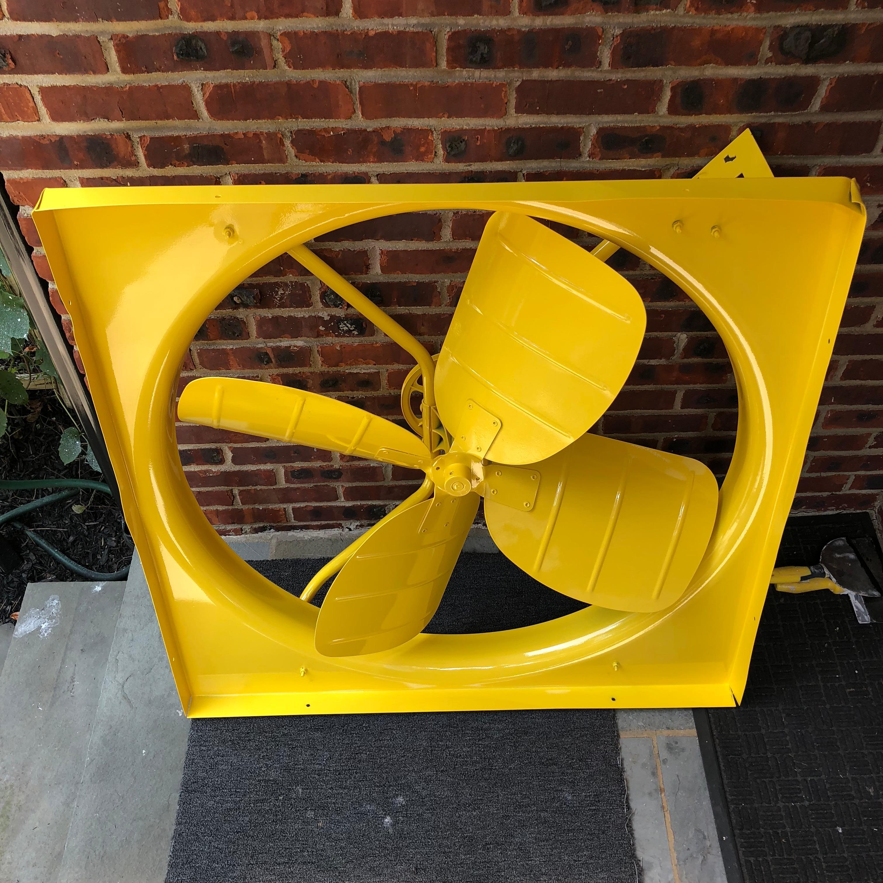 American Large Sunshine Yellow Powder-Coated Industrial Fan For Sale