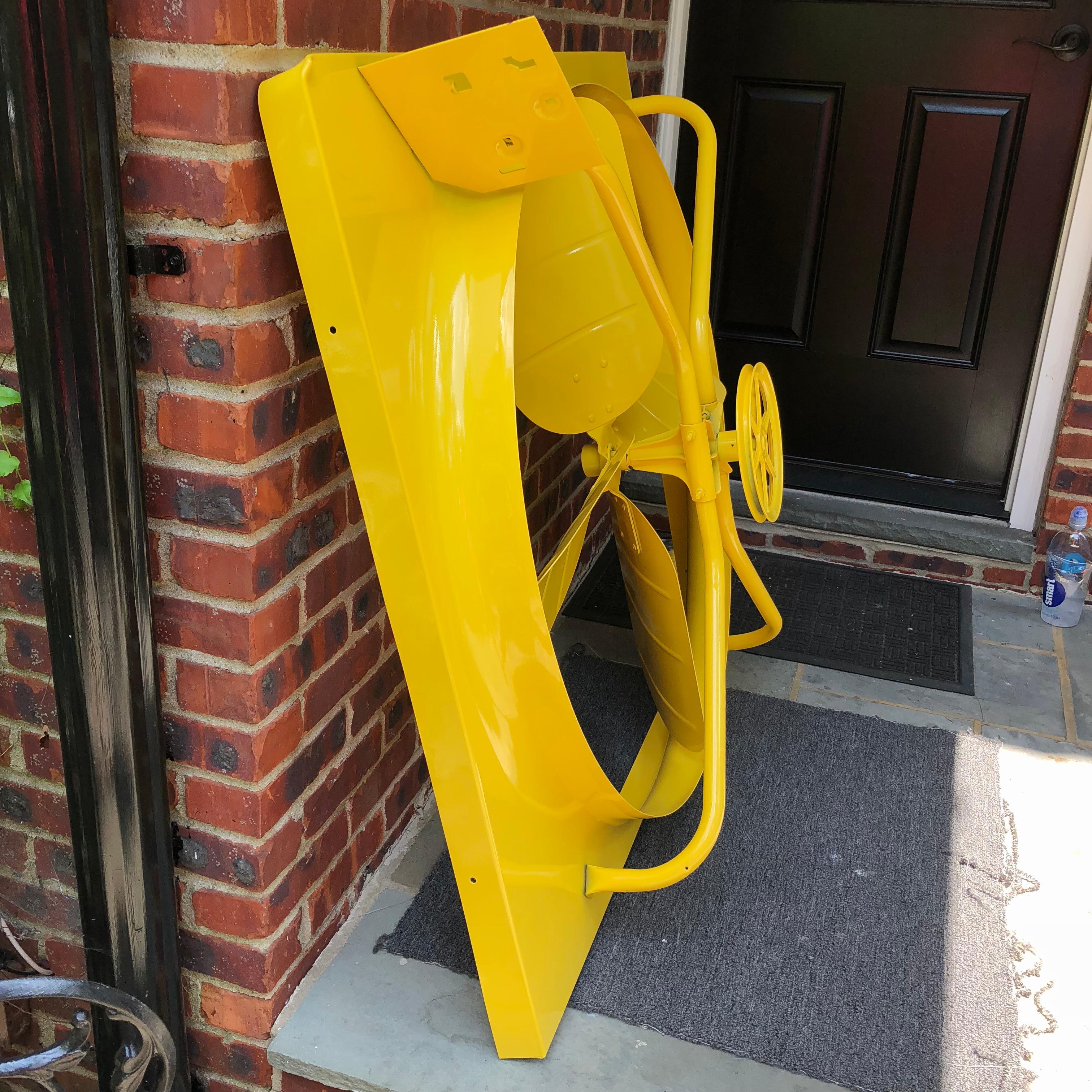 Large Sunshine Yellow Powder-Coated Industrial Fan For Sale 2