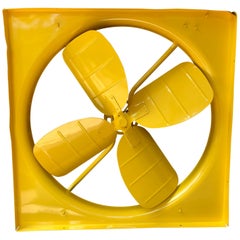 Large Sunshine Yellow Powder-Coated Industrial Fan