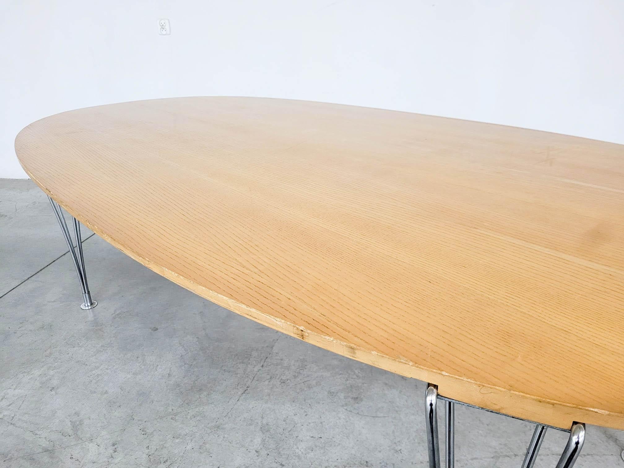 Scandinavian Modern Large Superellipse Dining Table by Bruno Mathsson and Piet Hein for Fritz Hansen For Sale